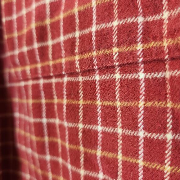 DENIM & COMPANY Red Yellow Plaid Flannel Shacket zip up, Mens medium - Picture 8 of 11